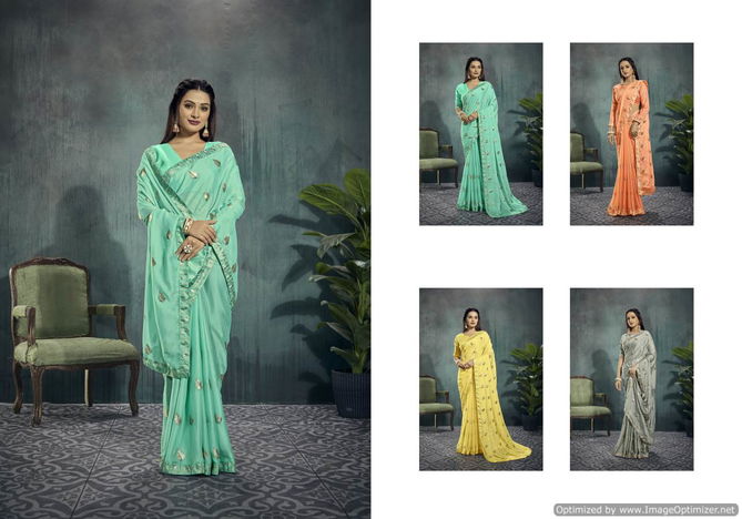 Ynf Glamwiz Sequence Fancy Function  Wear Rangoli Silk Designer Saree Collection